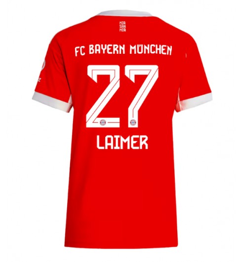 Ženske Nogometnih dresov Bayern Munich Konrad Laimer #27 Domači 2025-26 Kratki rokavi Ženske Nogometnih dresov Bayern Munich Konrad Laimer #27 Domači 2025-26 Kratki rokavi